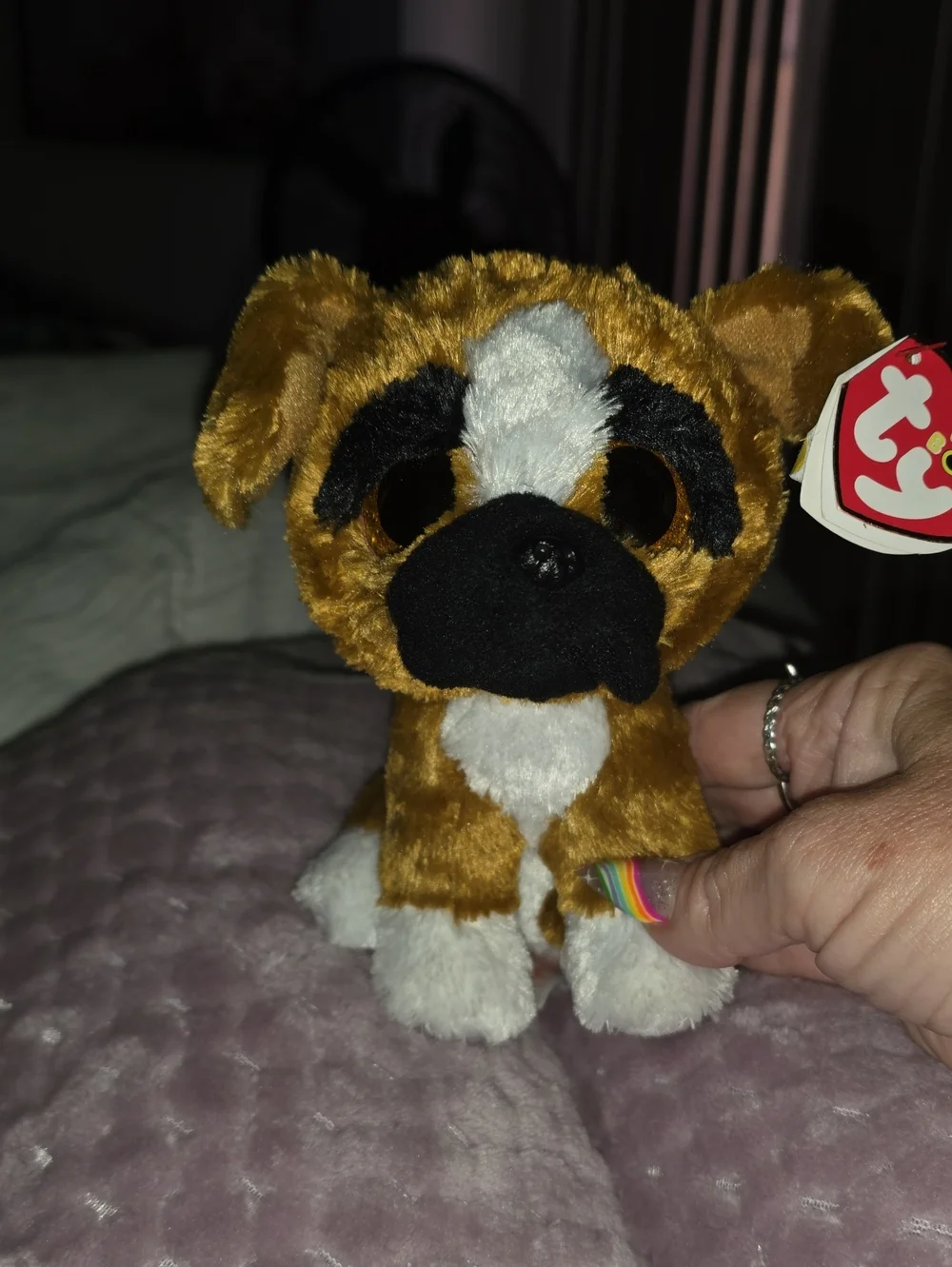 TY Retired Brutus Boxer Brown and White Boxer Plush Pup